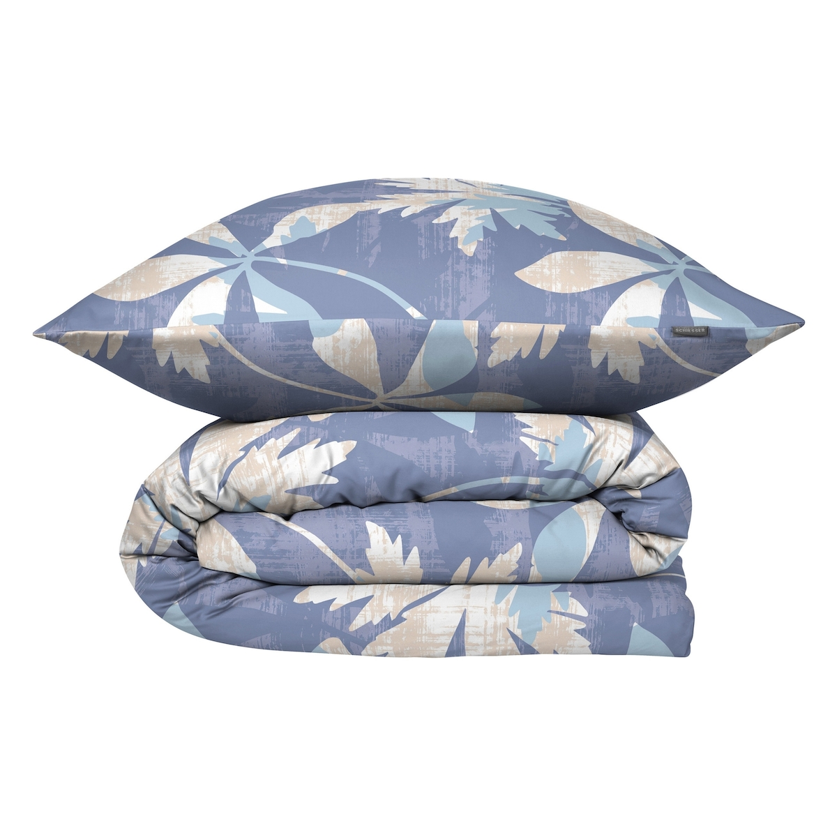 Schiesser Bettwäscheset Vera - Baumwollsatin - 2-teilig - 135 x 200 cm - Blau Image