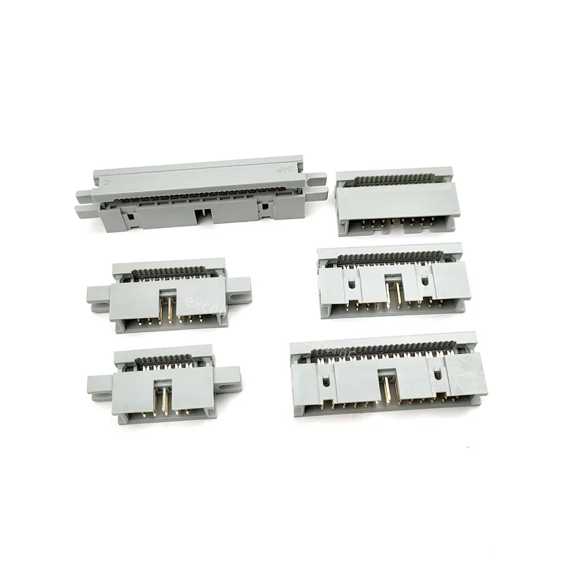 5 Stück 2,54 mm IDC-Typ-Box-Header-Steckerleisten 10/14/16/18/20/30/34/40/50 PIN-Stecker für Flachkabel mit 1,27 mm Rastermaß Image