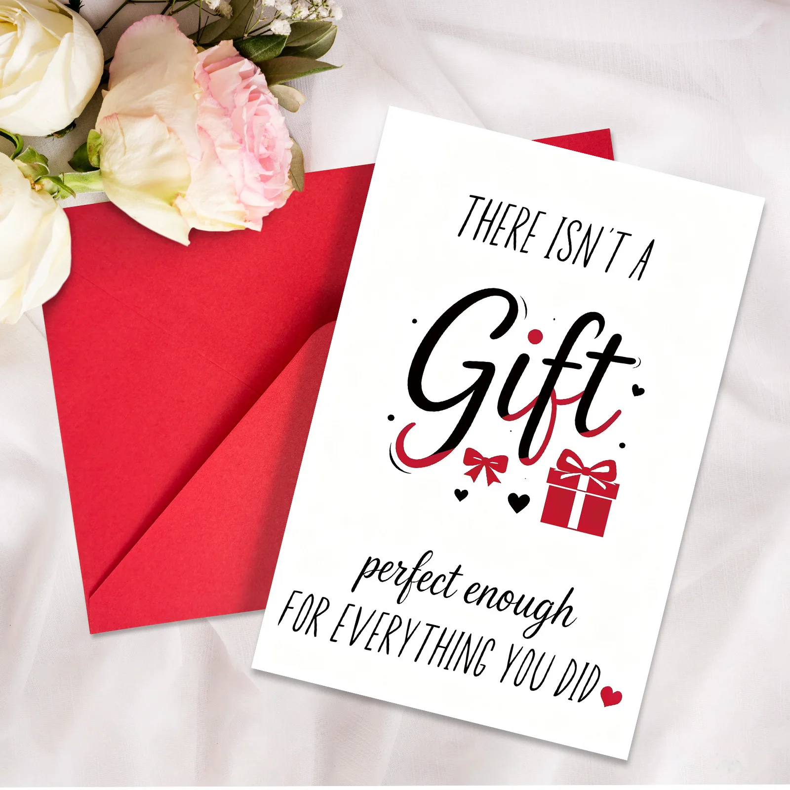 Großes Geburtstags- und Feiertags-Dankeskarten-Set mit Umschlag, einfacher Text, warmes Herz, Geschenkkarte Image