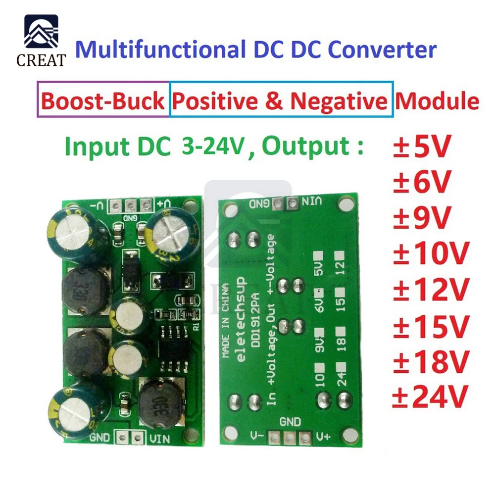 DD1912PA 2 in 1 8W Boost-Buck Dual +-Spannung Board 3-24V zu 5V 6V 9V 10V 12V 15V 18V 24V für ADC DAC LCD op-amp Lautsprecher Image