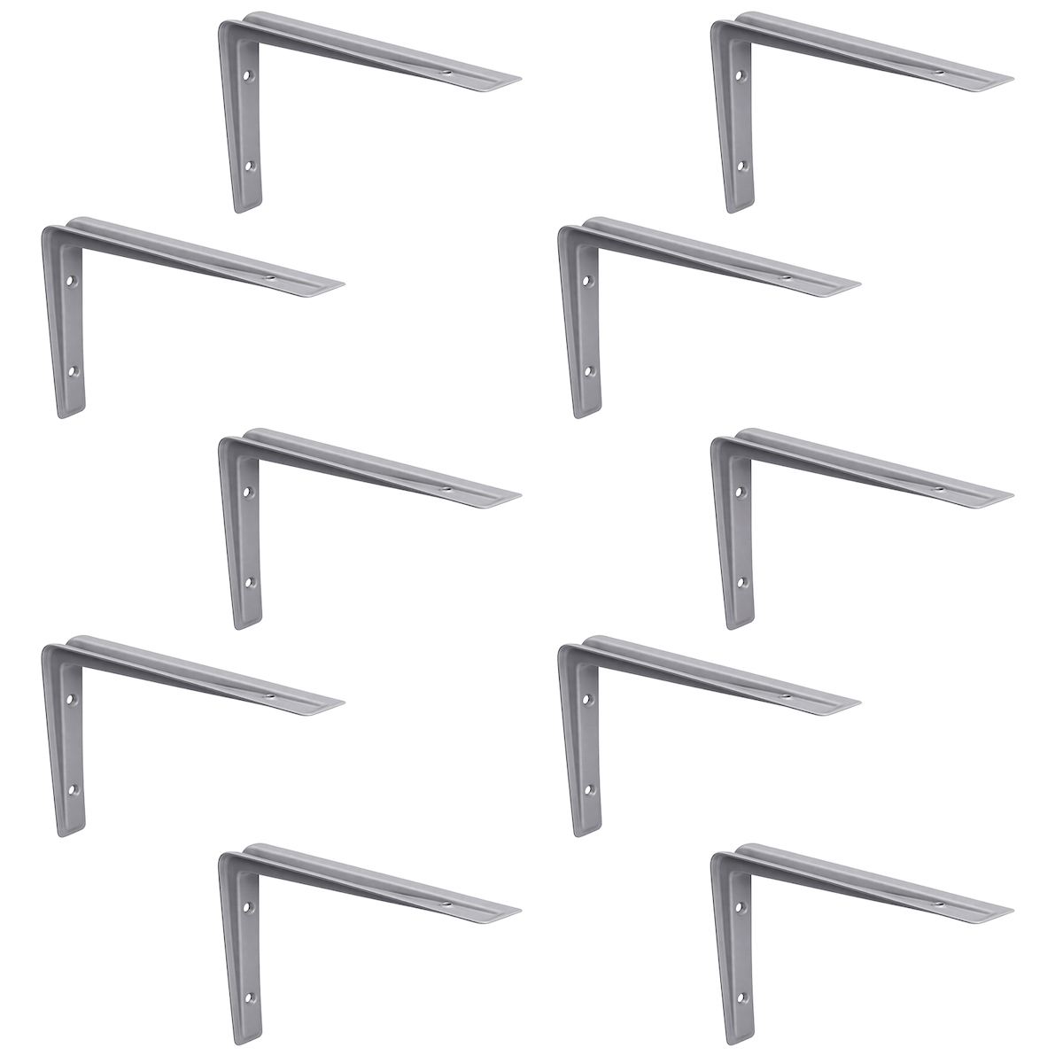 PRIOstahl Stahlwinkel Regalträger 120 × 170 mm – 10er Set Weiß Belastbare Wand-Regalwinkel aus Stahl Image