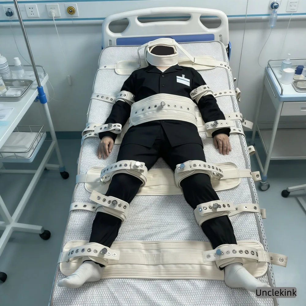 Magnetische Fixierung für Psychiatrie-Krankenhäuser: Medizinische Fixierungssysteme, magnetische Fixiermanschetten, Ganzkörper-Immobilisierungsgürtel, Bettfixierungen Image