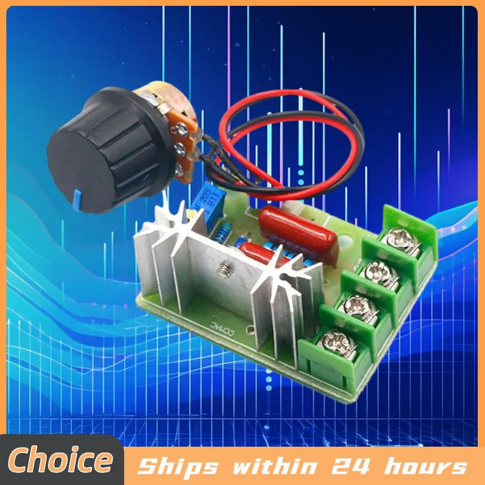 AC 220V 2000W SCR Elektronischer Spannungsregler Dimmer Geschwindigkeitsregler Thermostat mit Einstellbarem Steuerknopf Image