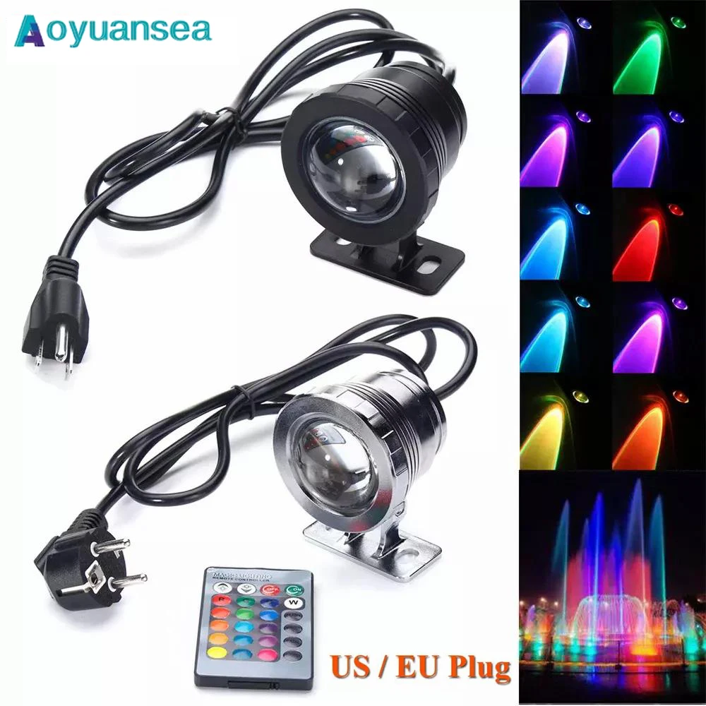 RGB Unterwasser LED Strahler Birne AC 110V 220V DC 12V 15W 10W Landschaft Lampe flutlicht Outdoor Garten Brunnen Pool Dekoration