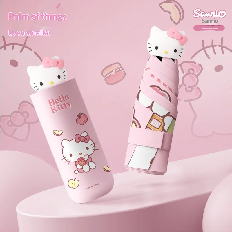 Authentischer Hello Kitty Automatik-Regenschirm, Cartoon-Sonnenschirm, Kt-Katze, Sonnenschutz, geeignet für alle Geschlechter Image