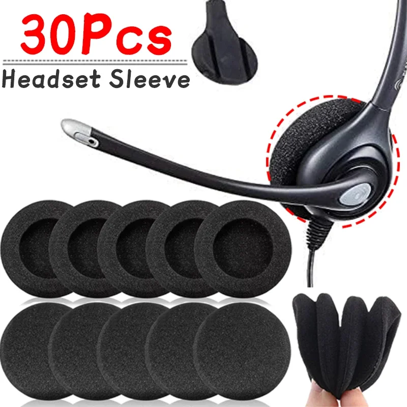 30-10Pcs Schwamm Headset Ersatz Memory Foam Ohr Pads 35/45/50/55/60mm für Logitech PC960 Stereo Headset USB Kopfhörer Kissen Image