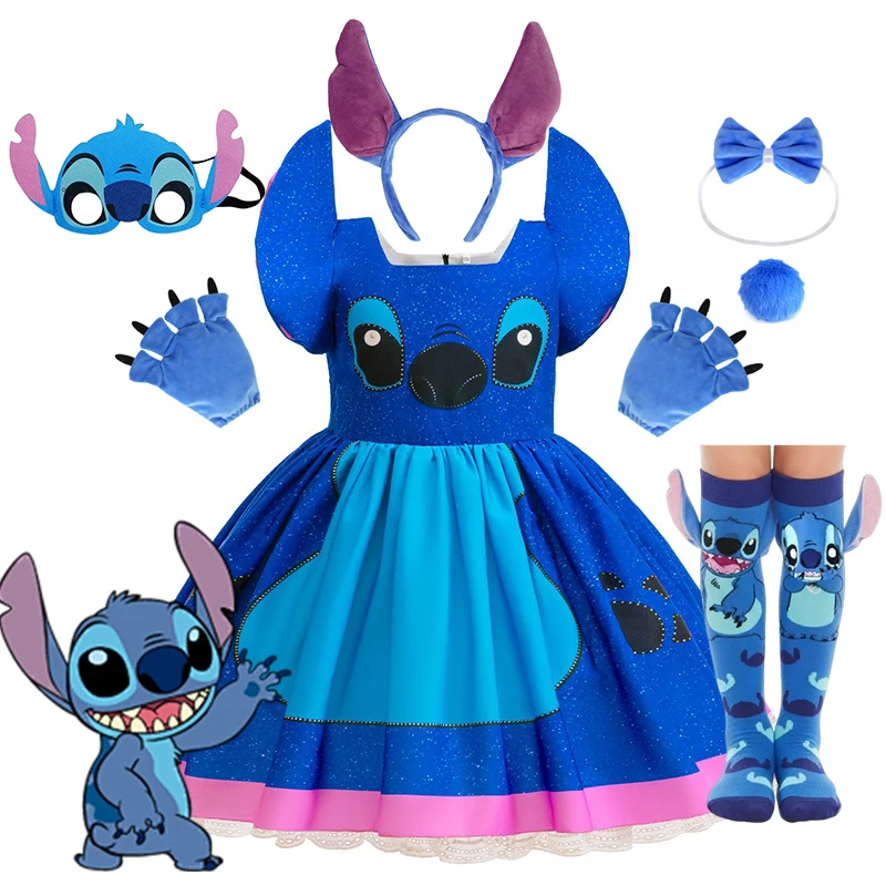 Baby Disney Stitch Rollenspiel Kostüm Cartoon Niedliche Prinzessin Kleid Bühnenaufführung Halloween Purim Karneval Kinderkleid Image