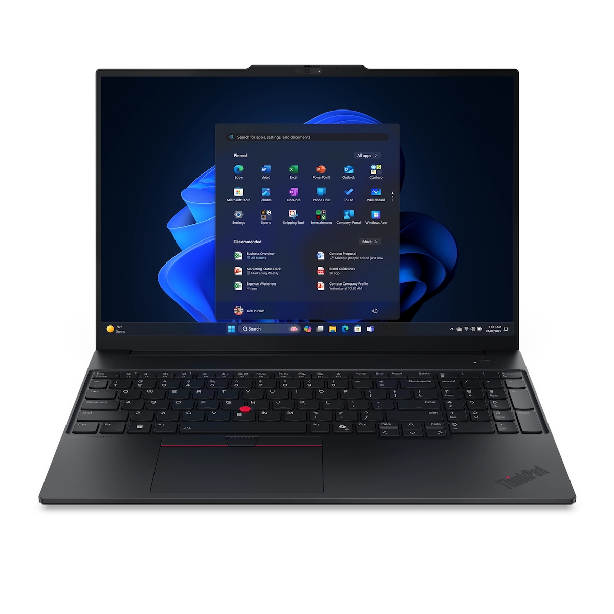 Lenovo ThinkPad E16 G3 (Black, 16" WUXGA, Intel® Core™ Ultra 7 255H, 16 GB RAM, 8 TB SSD) mit Windows 11 Pro & Office 2024 Pro Image
