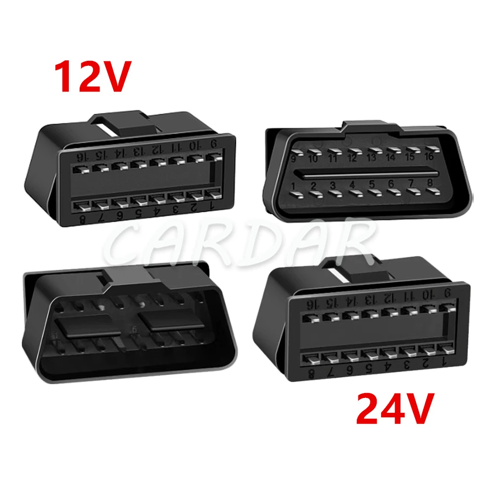 1 Satz 16-poliger 12-V-24-V-Auto-obd2-Stecker 16-poliger Stecker obd ii Kabelst ecker des Diagnose werkzeugs Image