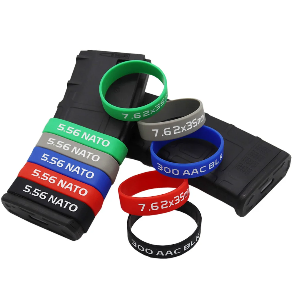 4 Teile/los Taktische Magazin Kennzeichnung Band für 5,56 Nato 7,62 300 BLK Magazin Kennzeichnung Gummiband Jagd Zubehör Image
