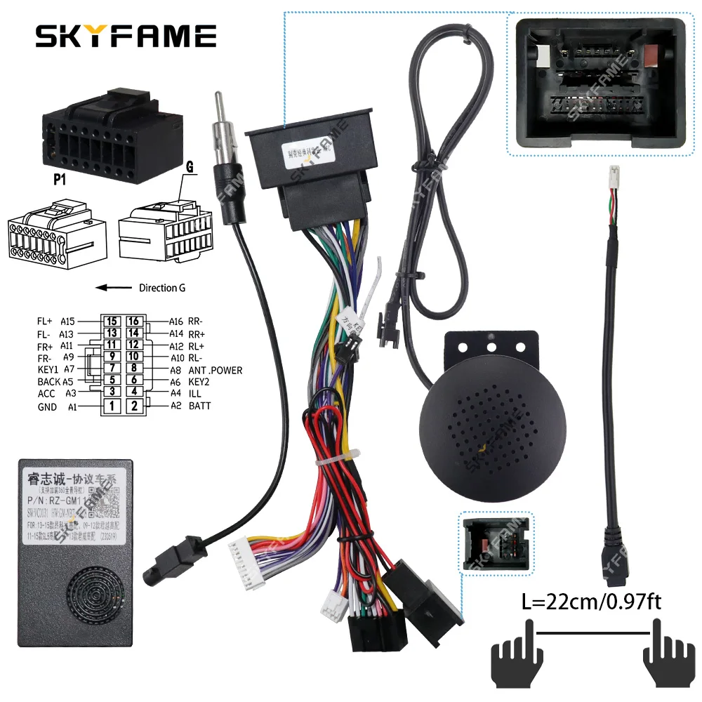 SKYFAME Auto 16pin Kabelbaum Adapter Canbus Box Decoder Android Radio Power Kabel Für Opel Insignia Buick Regal G-RZ-GM61 Image