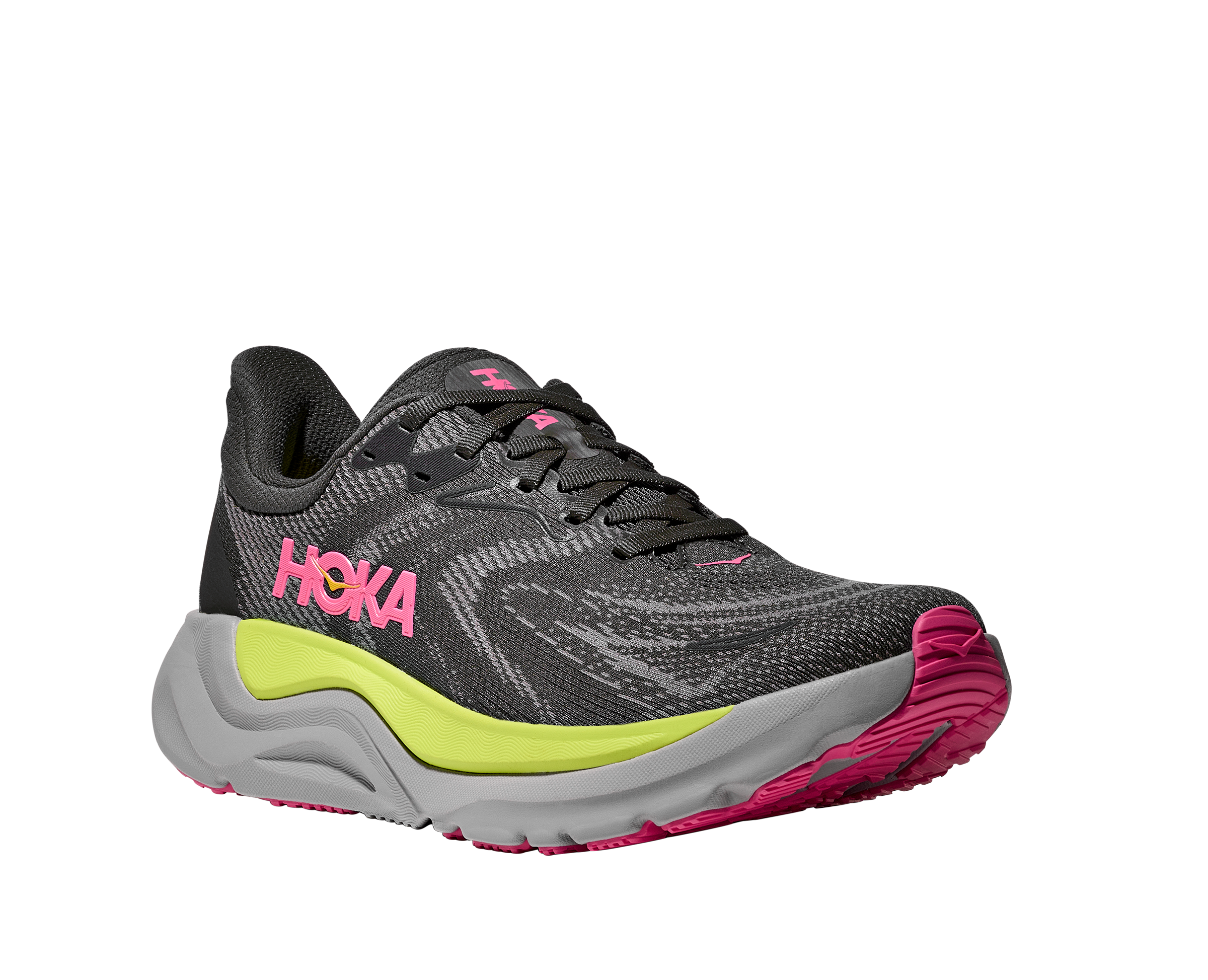 Laufschuh HOKA ONE ONE "ARAHI 8", Damen, Gr. 39, charcoal grau, grau skies, mehrfarbig, Schuhe Laufschuh