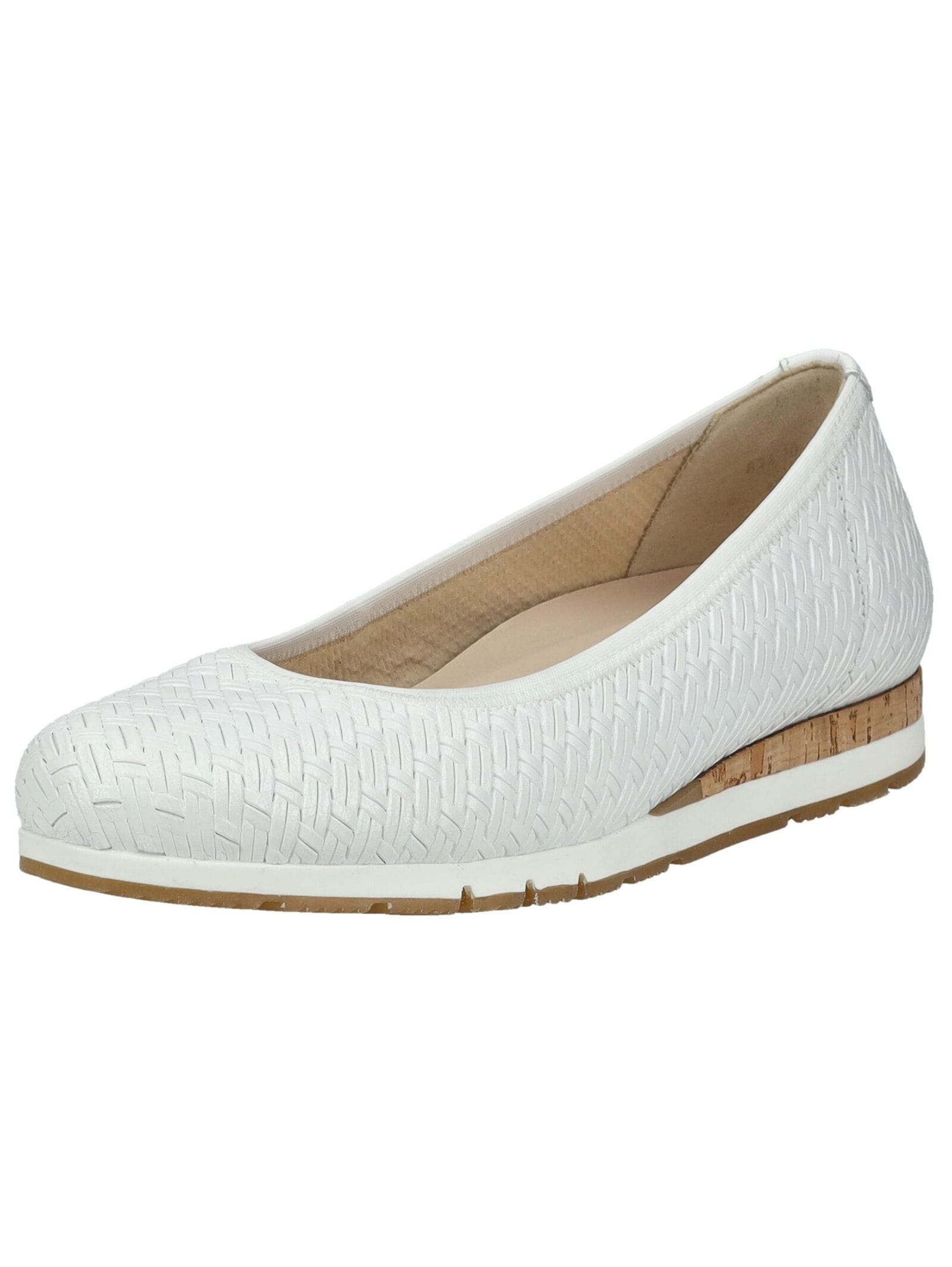 Ballerina GABOR COMFORT "Gabor Comfort Ballerinas Glattleder", Damen, Gr. 39, weiß, Glattleder, Schuhe Ballerina