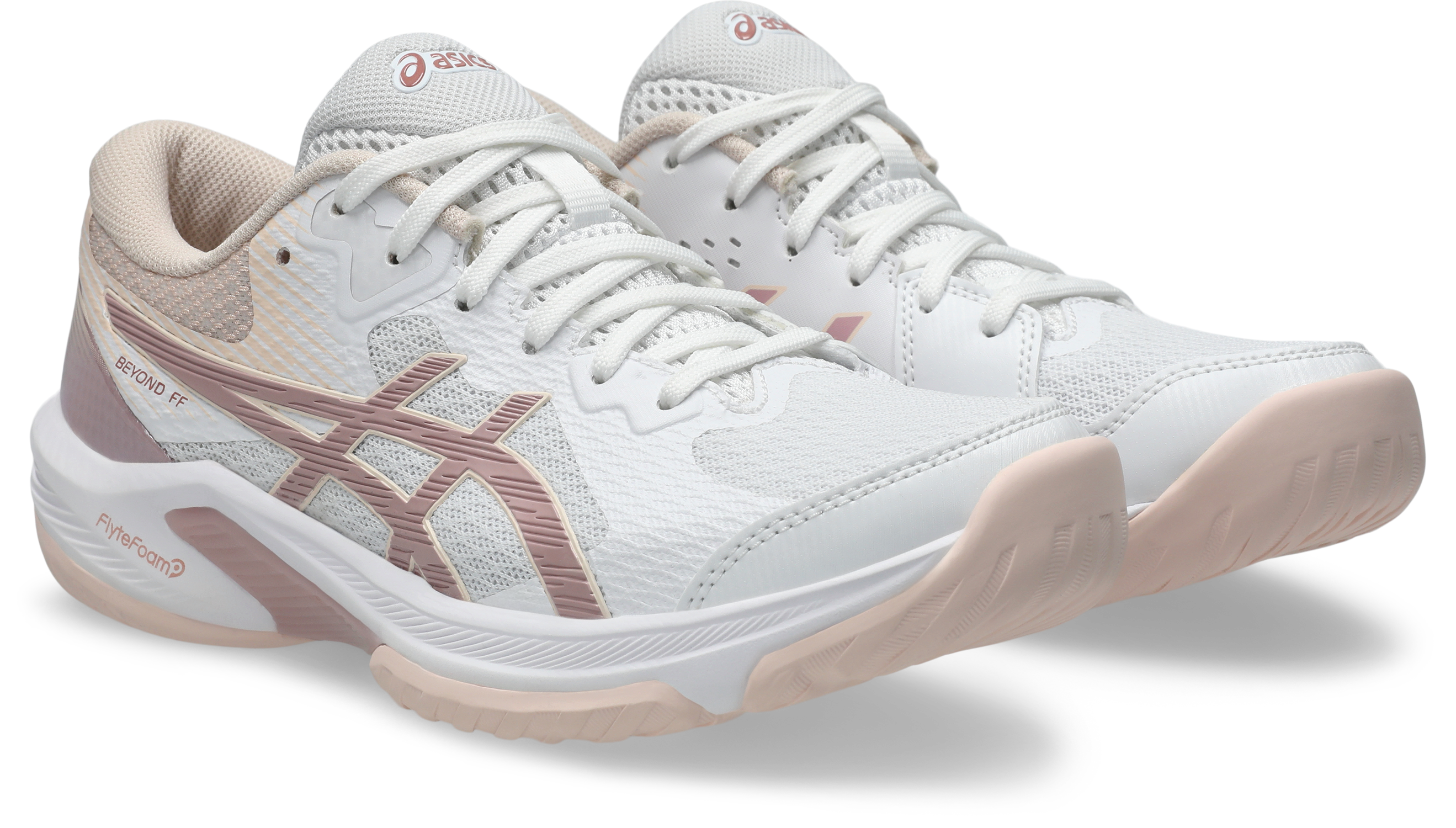 Hallenschuh ASICS "BEYOND FF", Damen, Gr. 39, weiß, morganite, Textil, Schuhe Hallenschuh