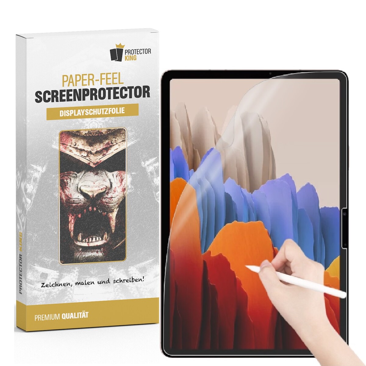 4x Paperfeel für Samsung Galaxy Tab S9 Plus Displayschutz Schreiben Malen Skizzieren matt Anti-Reflex entspiegelt Screen-Protector Image