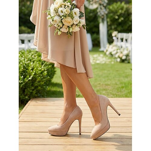 Smaragdgrüne Wildleder-Stiletto-Pumps für Damen – elegante Brautjungfernschuhe für Gartenhochzeiten im Freien Image