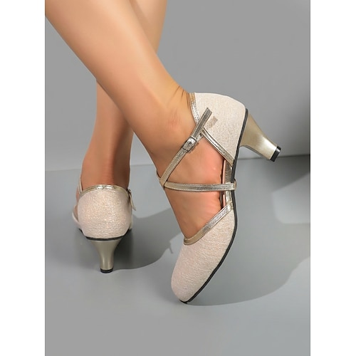 Schwarze Mary-Jane-Pumps mit Glitzer für Damen – elegante Blockabsätze im Stil der 1920er-Jahre mit gekreuzten Knöchelriemen und silbernem Besatz für Abschlussbälle, Hochzeiten und Image