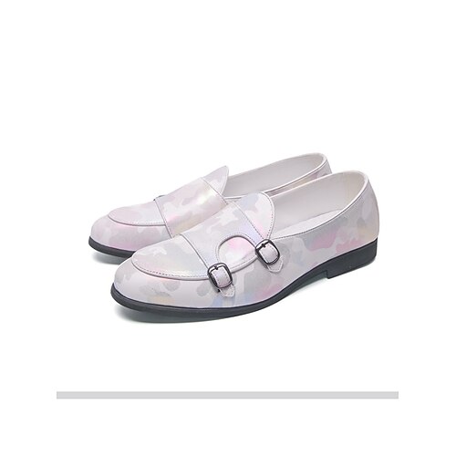 Mehrfarbige Herren-Slipper aus Kunstleder mit Metallic-Finish, stilvolle Hochzeitsschuhe für modebewusste Männer Image