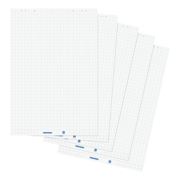 Franken Flipchart-Block »U-Act!Line« kariert und blanko 5 Stück 100 Blatt gesamt weiß, 68x98 cm Image