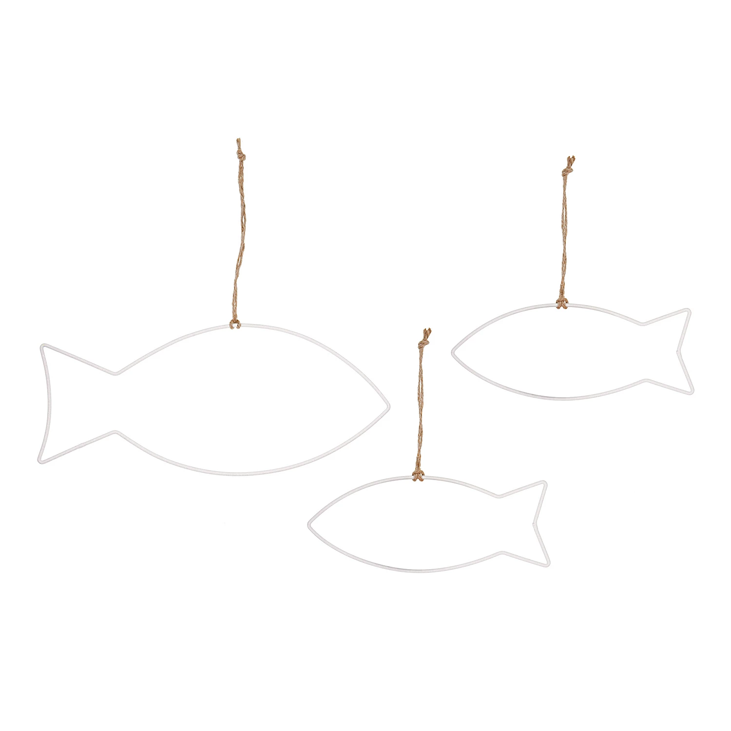 Drahtformen Fisch, weiß, 24–34,5 cm, 3 Stück Image