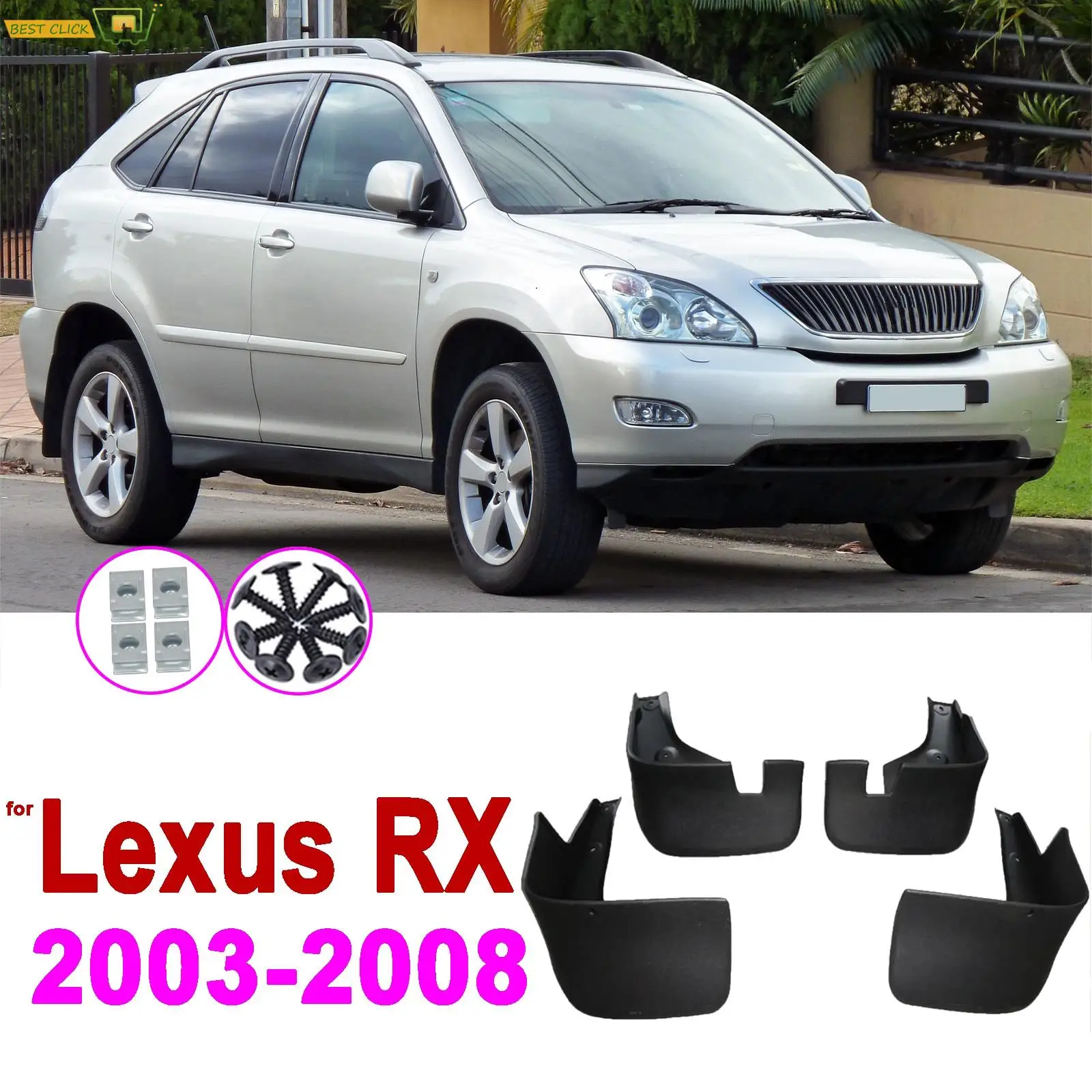 Auto Parafango per Lexus Harrier RX300 RX330 RX350 RX400h XU30 2003 2004 2005 2006 2007 2008 Parafango Parafango Flap Splash Parafango