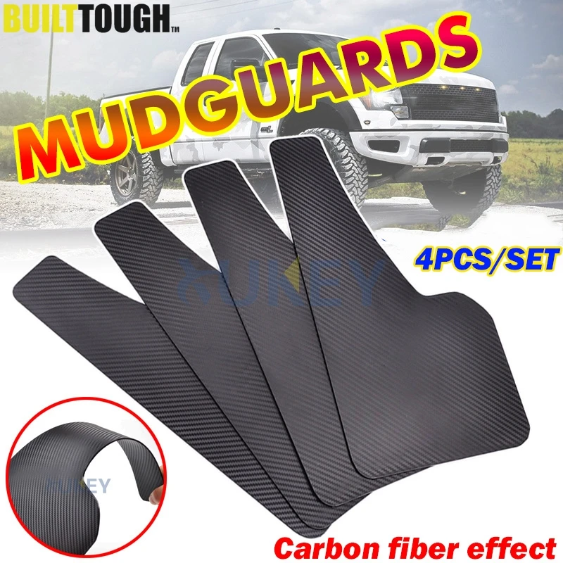 Vorne Hinten 4 stücke Set Universal Schmutzfänger Spritzschutz Kotflügel Carbon Faser wirkung Schmutzfänger Auto Auto Van SUV Pickup Zubehör Image