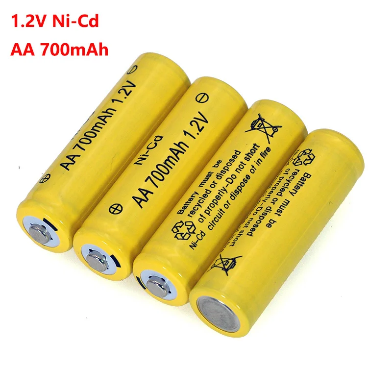 1,2 V NI-CD AA-Batterien 700 mAh wiederaufladbare NICD-Batterie 1,2 V Ni-Cd AA für elektrische Fernbedienung Auto Spielzeug RC-Geräte Image