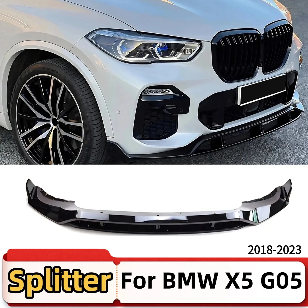 Frontstoßstangenspoilerlip Unterkörper-Kit Diffusor Splitter Tuning Guard für BMW X5 G05 M Sport 2018 2019 2020 2021 2022 2023 Image