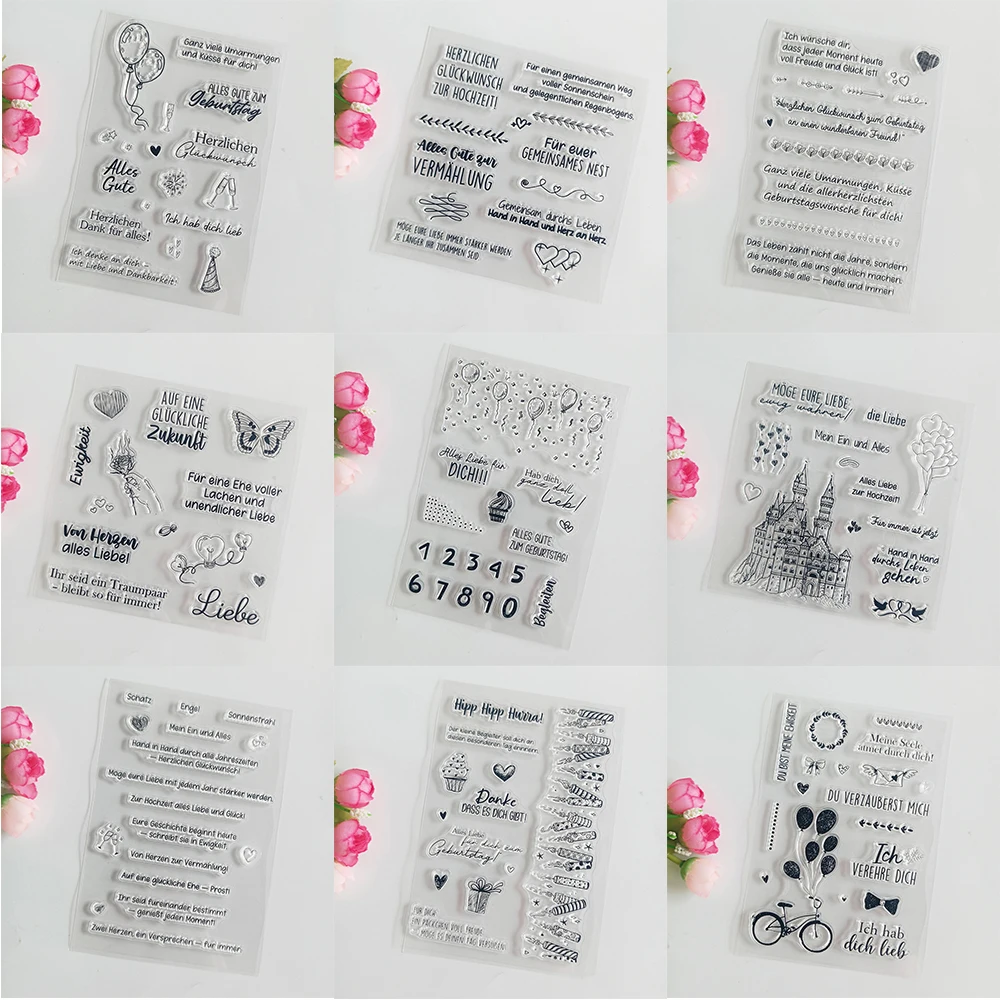 Transparente Stempel mit deutschen Segen für DIY-Scrapbooking, Papier, Kartenherstellung, Album, lustige dekorative Silikondichtung, Basteln Image