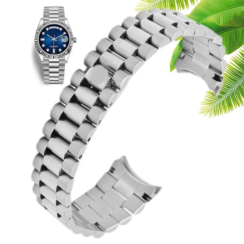 Uhrenarmband aus 904L-Edelstahl für Rolex DATEJUST DAY-DATE OYSTERPERTUAL DATE, silberne Uhrenarmbänder, 20 mm, 21 mm Image