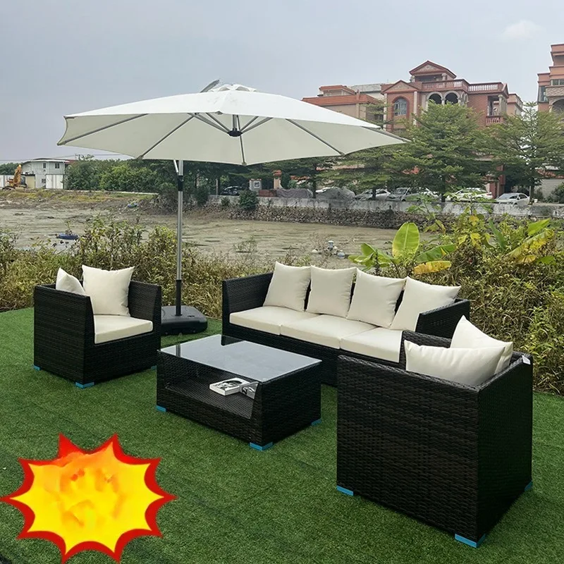 Outdoor-Wohnzimmer Balkon-Sofa-Kombination Villa Freizeit-Rattanstuhl Outdoor-Garten-Terrasse Bar Ferienhaus Image