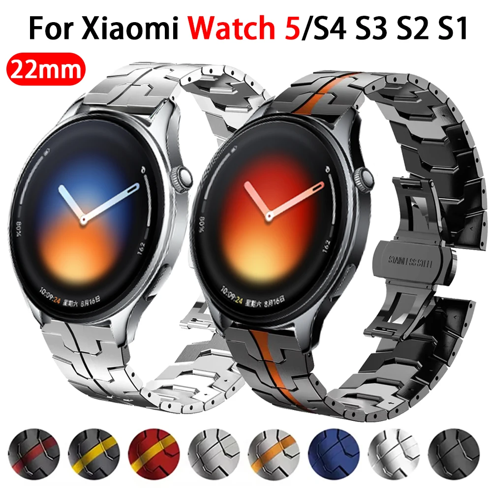 22mm Metallarmband für Xiaomi Watch 5/S4 S3 S2 S1 Edelstahlarmband für Xiaomi Watch Mi Active/Color/2Pro Zubehör Image