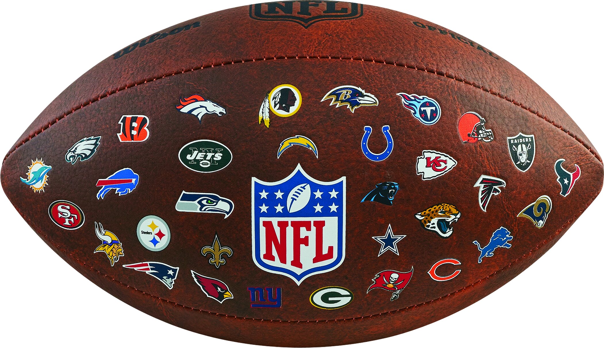Football WILSON "NFL THROWBACK FB 32 TEAM LOGO", braun, Bälle, Synthetik Image