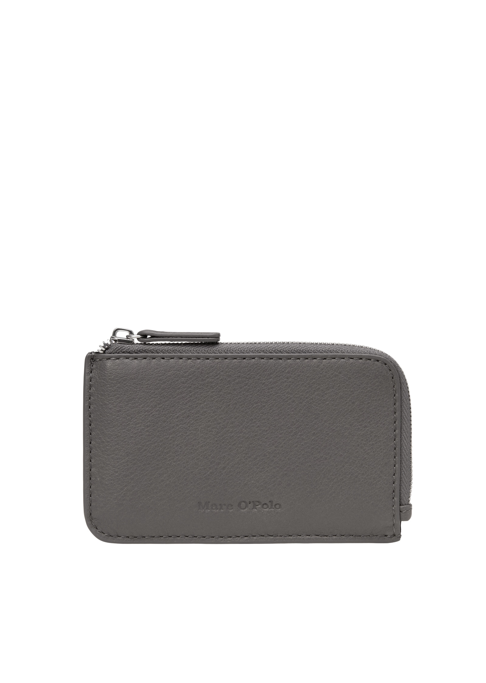 Geldbörse MARC O'POLO "aus reinem Rindleder", Herren, grau (castlerock), Leder, unifarben, Kleinlederwaren