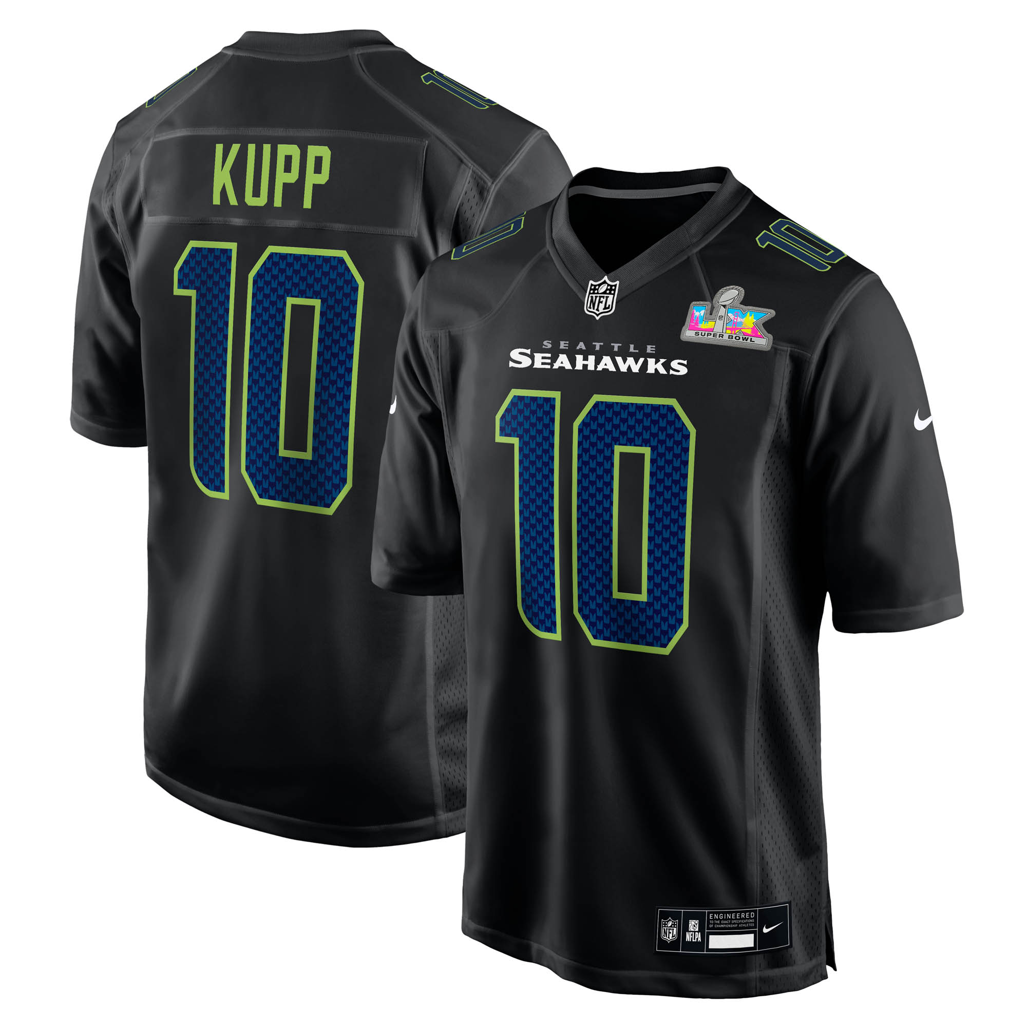 "Seattle Seahawks Nike Fashion Superbowl LX Patch Trikot - Schwarz - Cooper Kupp - Herren" Image