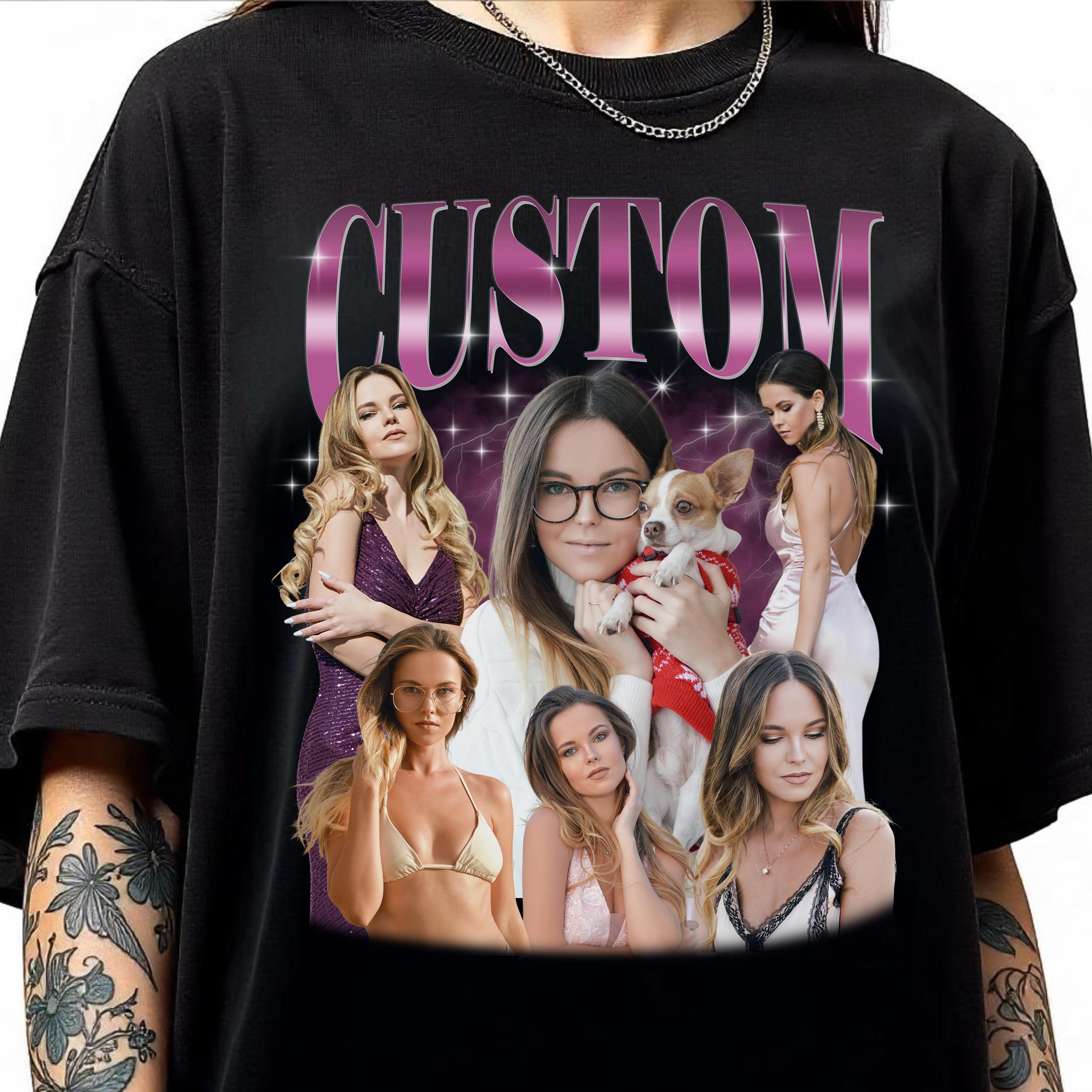 Maglietta personalizzata per fidanzata, manica lunga, felpa, felpa con cappuccio, maglietta personalizzata con il volto della fidanzata, maglietta con