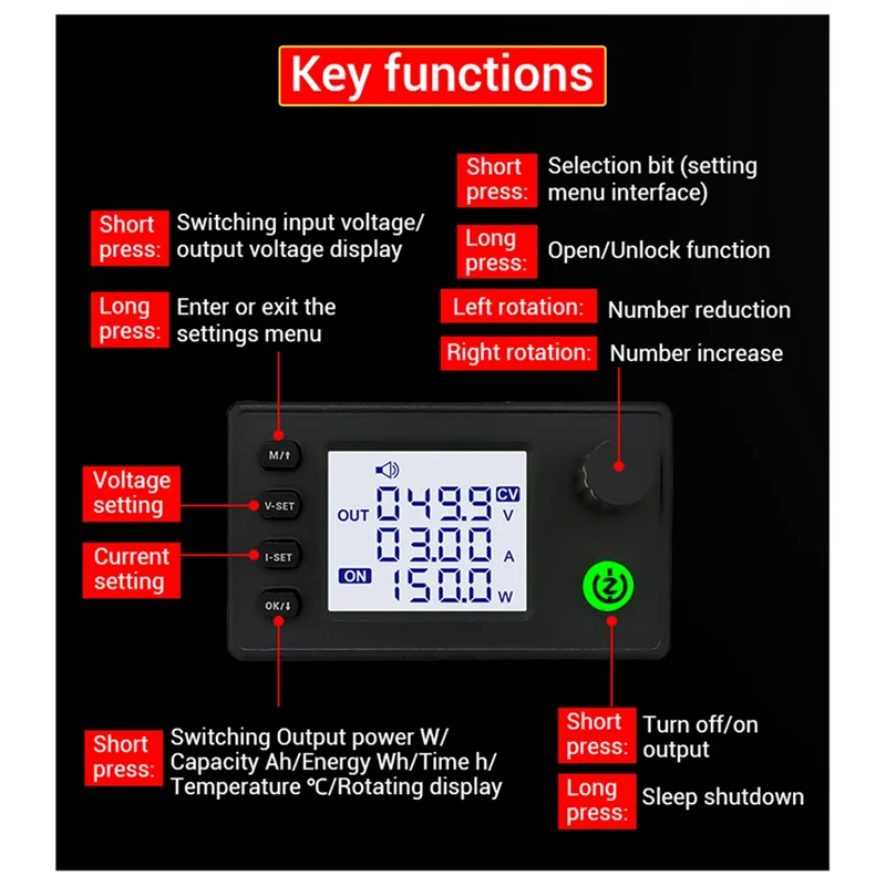 ABHU ZK-10022 CNC Step-Down DC einstellbares geregeltes Netzteil, Konstantspannungs- und Konstantstrommodul-Upgrade Image
