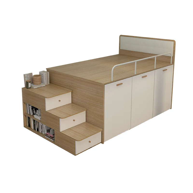 Kleine Wohnung, halbhohe Kinderbettkombination, Tatami-Bettgarderobe Image