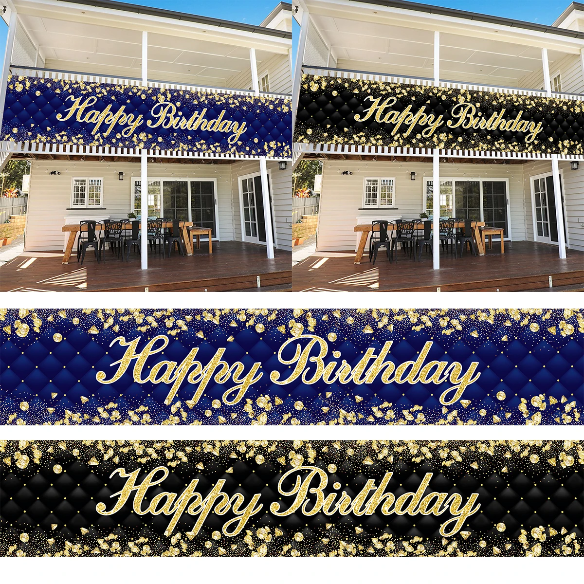 Schwarz Gold Blau Gold Gitter Banner Tür Vorhang Für Geburtstag Party Dekoration Baby Dusche Hängen Flaggen Geburtstag Hintergrund Dekor Image