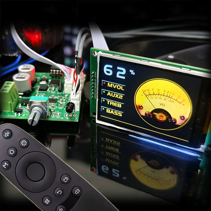 Hifi F2 Audio-Vorverstärker, fertige Platine für DIY-Vorverstärker mit Fernbedienung, TFT-Zeiger, Bildschirm, geringe Verzerrung, geräuscharm Image
