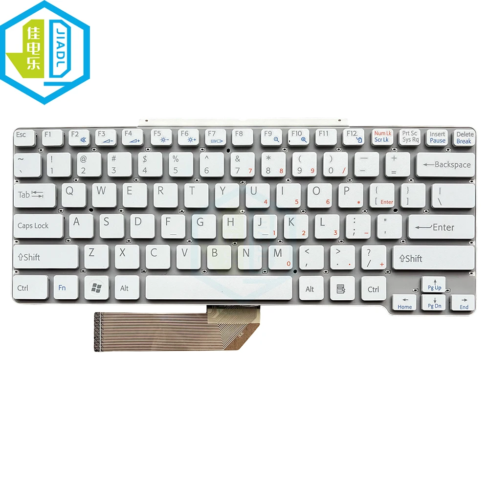 US-englische Laptop-Tastatur für Sony VGN-SR VGN-SR190 VGN-SR290, weiße Tastatur, keine Hintergrundbeleuchtung, ohne Rahmen, Tastatur-Ersatz Image