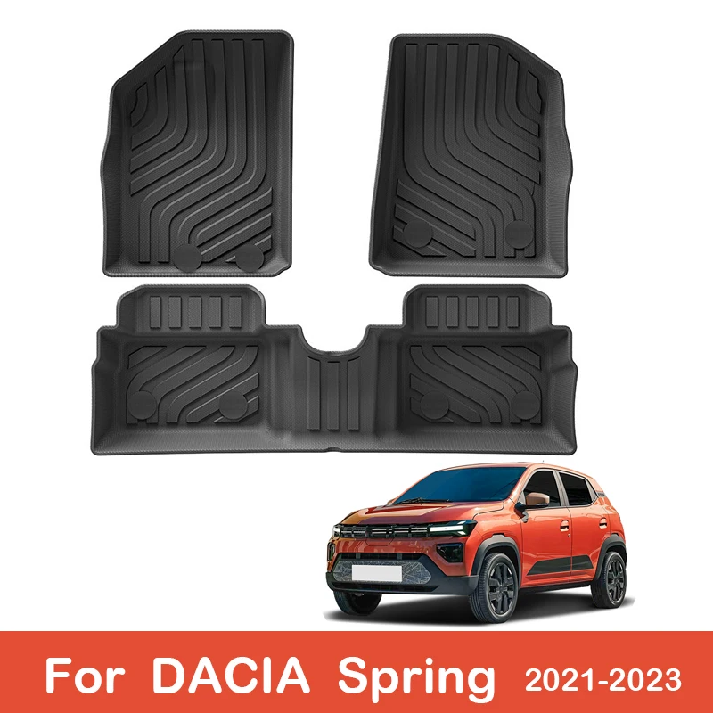 Auto Fußmatten Für DACIA Frühling 2021-2023 Stamm Matte Wasserdicht Nicht-slip Boot Liner Fach Auto Teppich kit LHD Cargo Liner Schutz Image