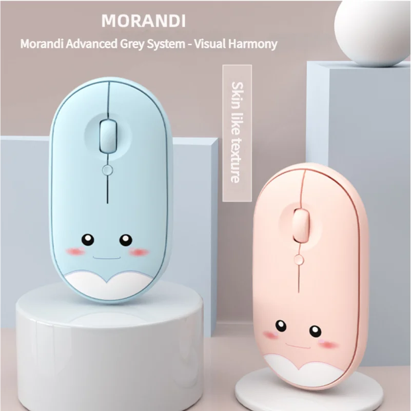 Drahtlose Bluetooth Maus USB Nette Emoji Ultra-dünne Bluetooth Maus Batterie Modell Stumm Laptop PC Büro Lernen Haushalt Image