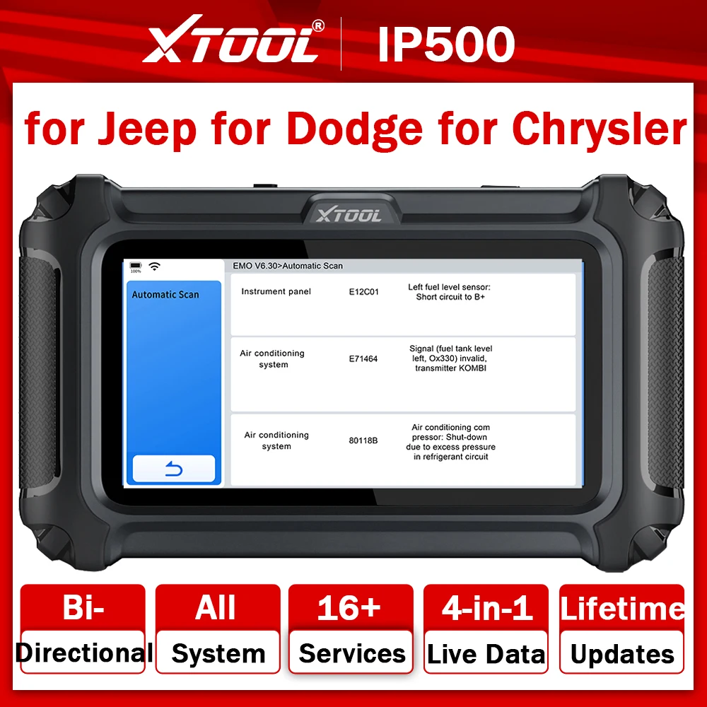 XTOOL InPlus IP500-DJC OBD2 Kfz-Scanner für Chrysler/Jeep/Dodge Alle System-Autodiagnose Kostenloses Update FCA AutoAuth hinzufügen Image