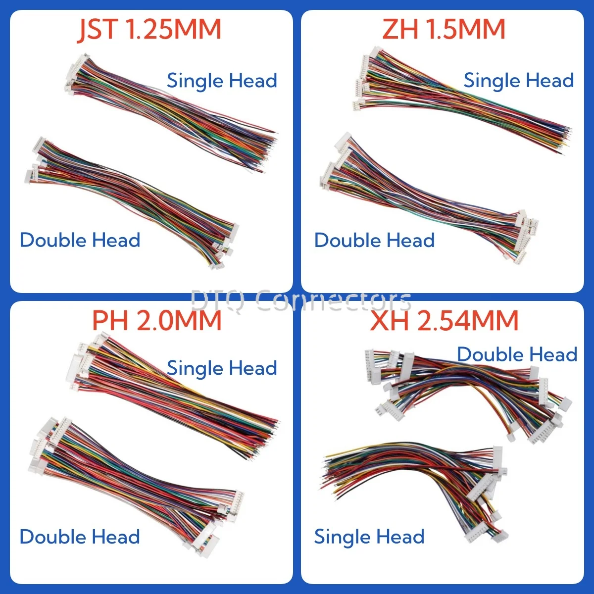 10PCS 1,25 1,5 2,0 2,54 JST/ZH/PH/XH 1,25 MM 1,5 MM 2,0 MM 2,54 MM Weibliche Stecker Stecker Mit Draht 2/3/4/5/6/7/8/10P Pin Image