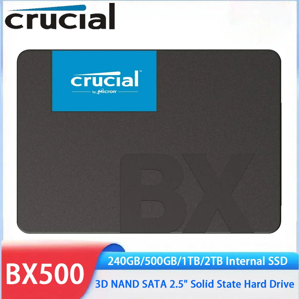 Crucial BX500 SATA SSD 240 GB 500 GB 1 TB 2 TB 2,5 Zoll 3D NAND Interne SSD-Festplatte Laptop und Desktop (PC) Solid State Drive Image