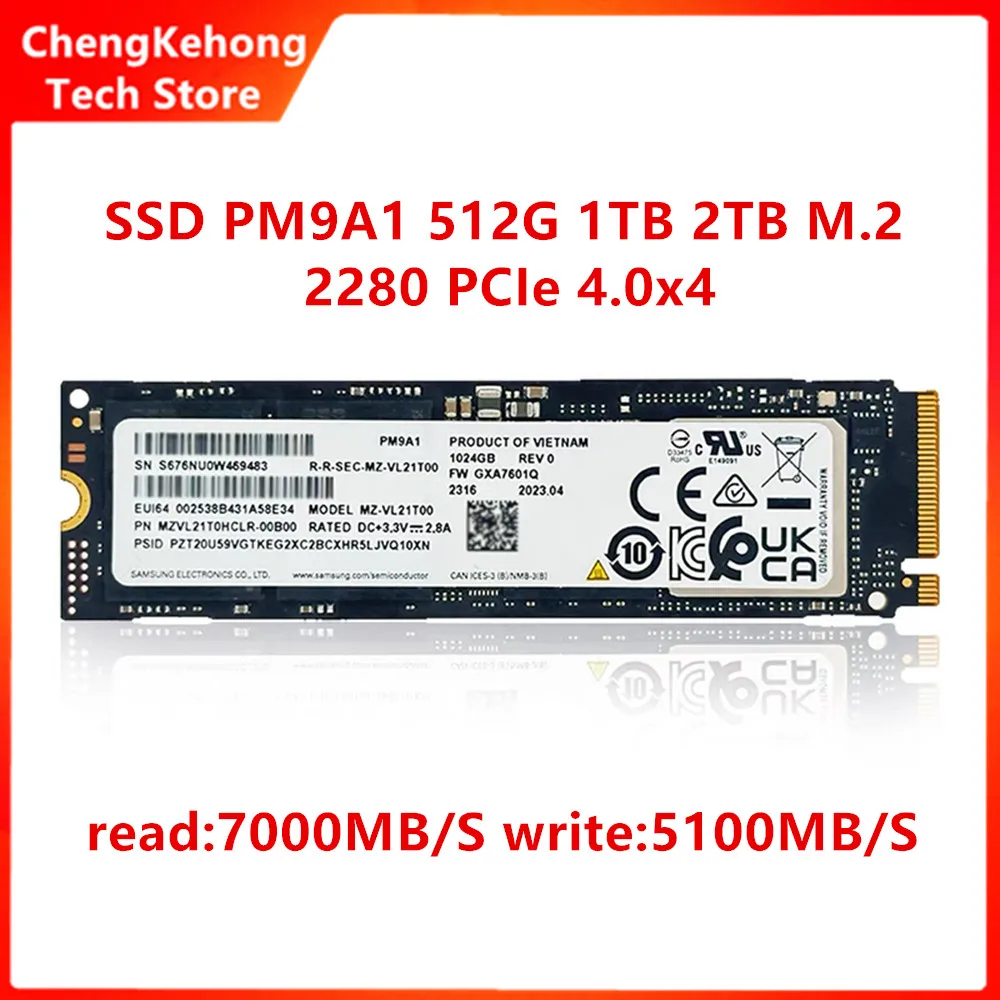 SSD PM9A1 512G 1 TB 2 TB 2280 M.2 PCle4.0X4 NVMe Original Für Samsung Solid State Drive High Speed Desktop Laptop Image