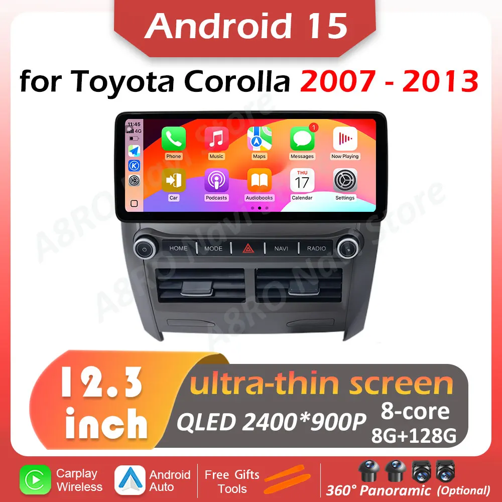 Für Toyota Corolla 2007 2008 2009 2010-2013 Auto Video Multimedia Player Ultra-dünne Bildschirm Autoradio Smart System kopf Einheit 4G Image