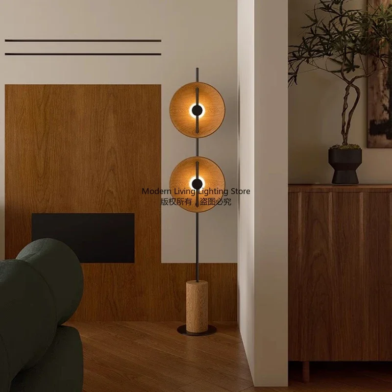 Wabi-sabi japanische Retro-Stehlampe aus massivem Holz für Wohnzimmer, Schlafzimmer, Hotel, dekorative Stehlampe mit natürlichem Kunstdesign