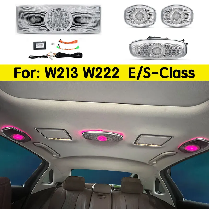 Für Mercedes Benz E-Klasse S-Klasse W213 W222 7/64 farben Auto Decke LED Umgebungs Licht Lautsprecher rotierenden Hochtöner Sound Horn Image
